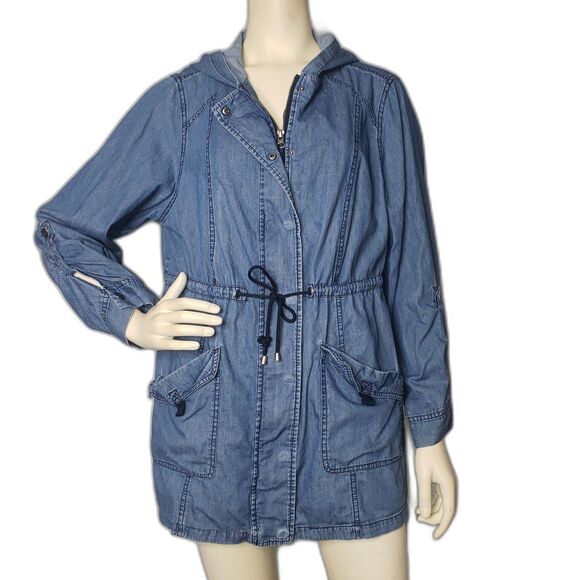 torrid Jackets & Blazers - TORRID Denim Jean Lightweight Hooded Jacket Womens Plus Size 1